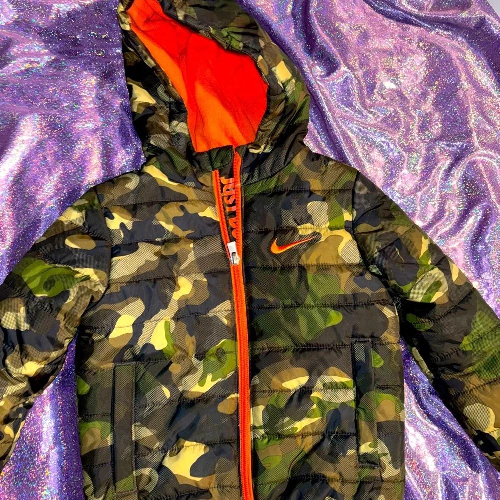 Nike Camo Orange Puffer Jacket
